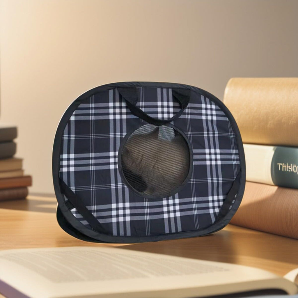 Pop Up Soft Sided Cat Carrier, Collapsible Portable Travel Bag for Cats Up to 15 lbs, Breathable Mesh Ventilation