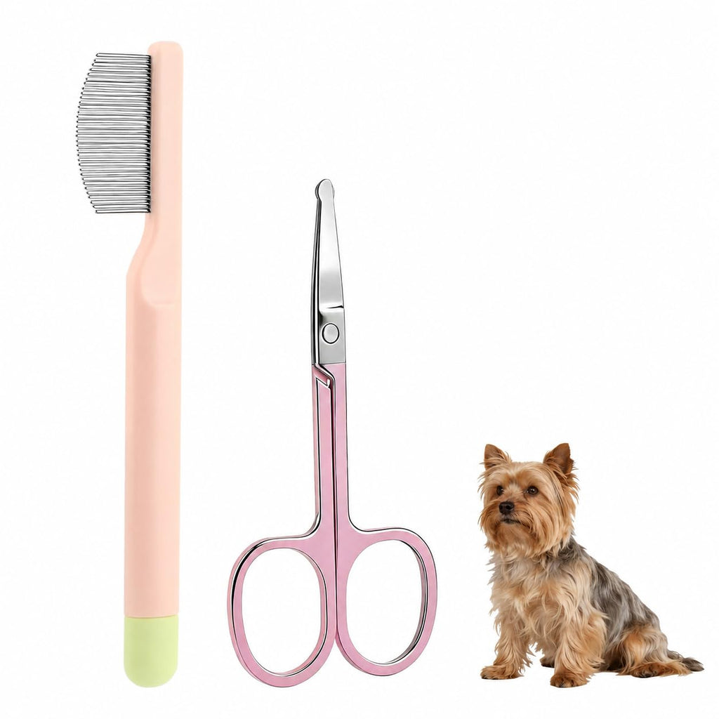 Pet Facial Grooming Comb Set, Stainless Steel Pet Eye Comb