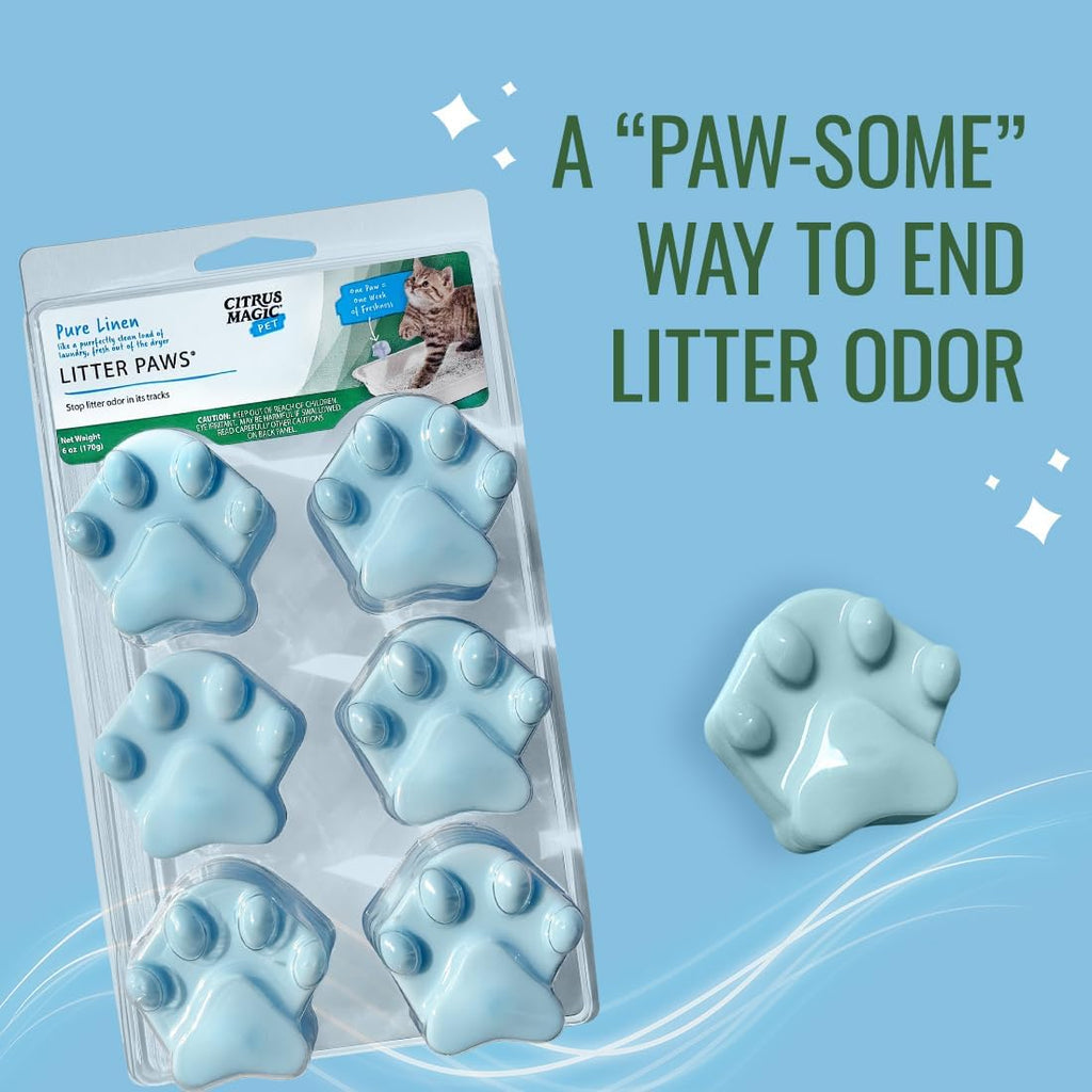 Citrus Magic Pet Odor Eliminator Litter Paws, Fresh Linen, 2 Pack