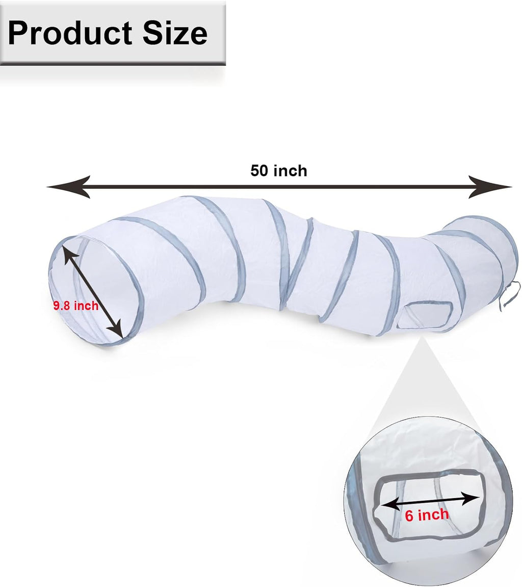Cat Tunnel, Cat Tunnels for Indoor Cats, S-Shape Foldable Cats Cave