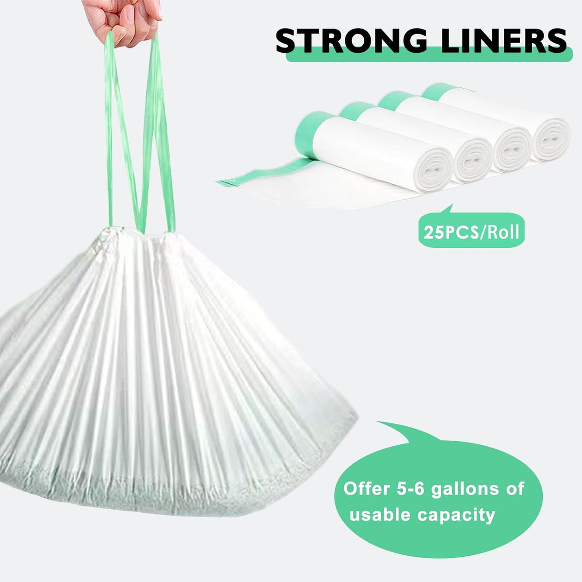 100 Pack Cat Litter Box Liner Bags Compatible with Pet Clumping & for Smartspin Self-cleaning Litter Box, Thick Heavy Duty Drawstring Waste Drawer Liners Compatible with PURA X/MAX -23" x 12"