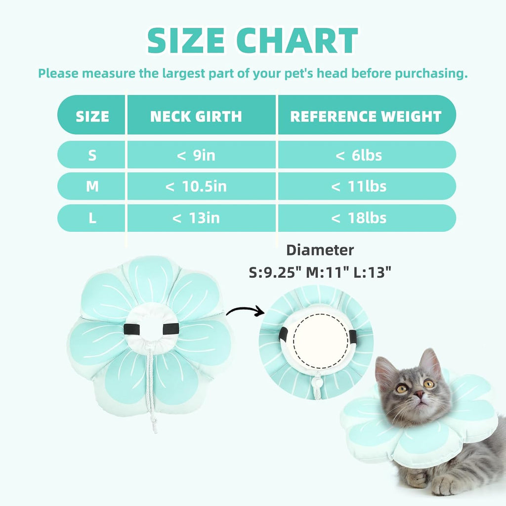 PUPTECK Cat Cone Collar, Soft Kitten Recovery Collar, Lightweight Anti-Bite Lick Elizabethan e Collar for Cats Puppy After Surgery, Blue M