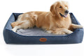 Tidore Orthopedic Dog Beds for Medium Dogs, Durable Egg Crate Foam Sofa Dog Bed wit Washable Removable Cover,Waterproof Lining,Pet Bed for Large Dogs (Navy Blue, 39.4" L x 31.5" W x 7.4" Th)