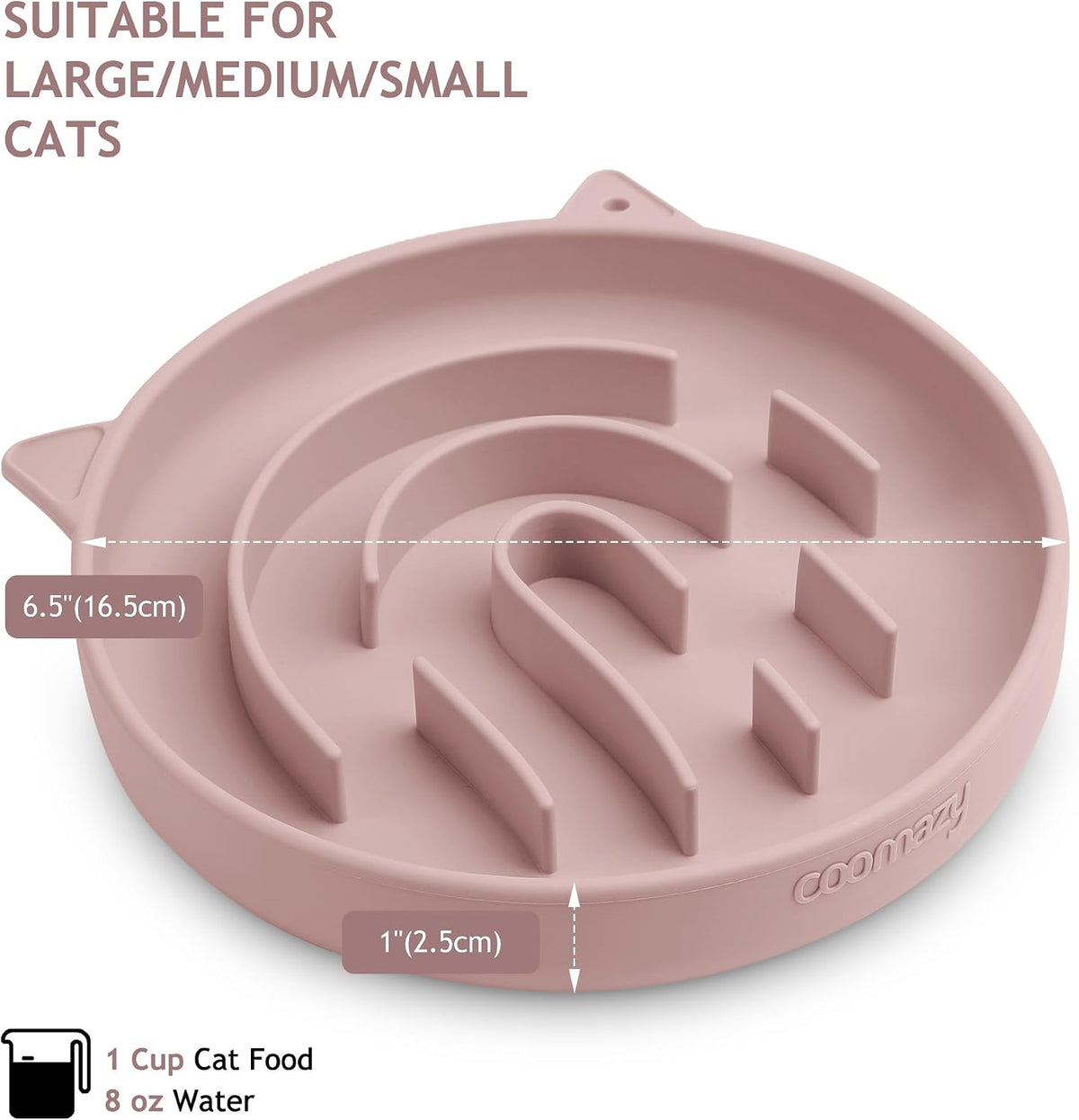 Coomazy Slow Feeder Cat Bowl Silicone Pet Puzzle Feeder for Slow Eating
