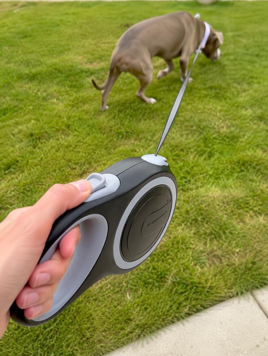 Retractable Dog Leash, EC.TEAK 26 Foot Dog Walking Leash for Medium Large Dogs up to 110lbs, One Button Break & Lock, Heavy Duty No Tangle. Large