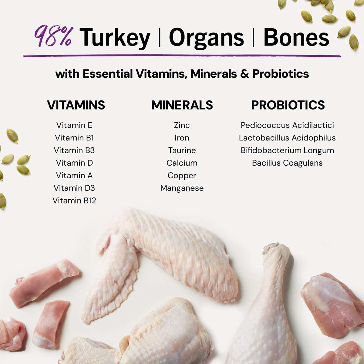 Stella & Chewy's Freeze-Dried Raw Cat Dinner Morsels - Premium Turkey Recipe with 98% Farm-Raised Meat & Organs - Natural Grain-Free Cat & Kitten Food - Made in USA - 8 oz