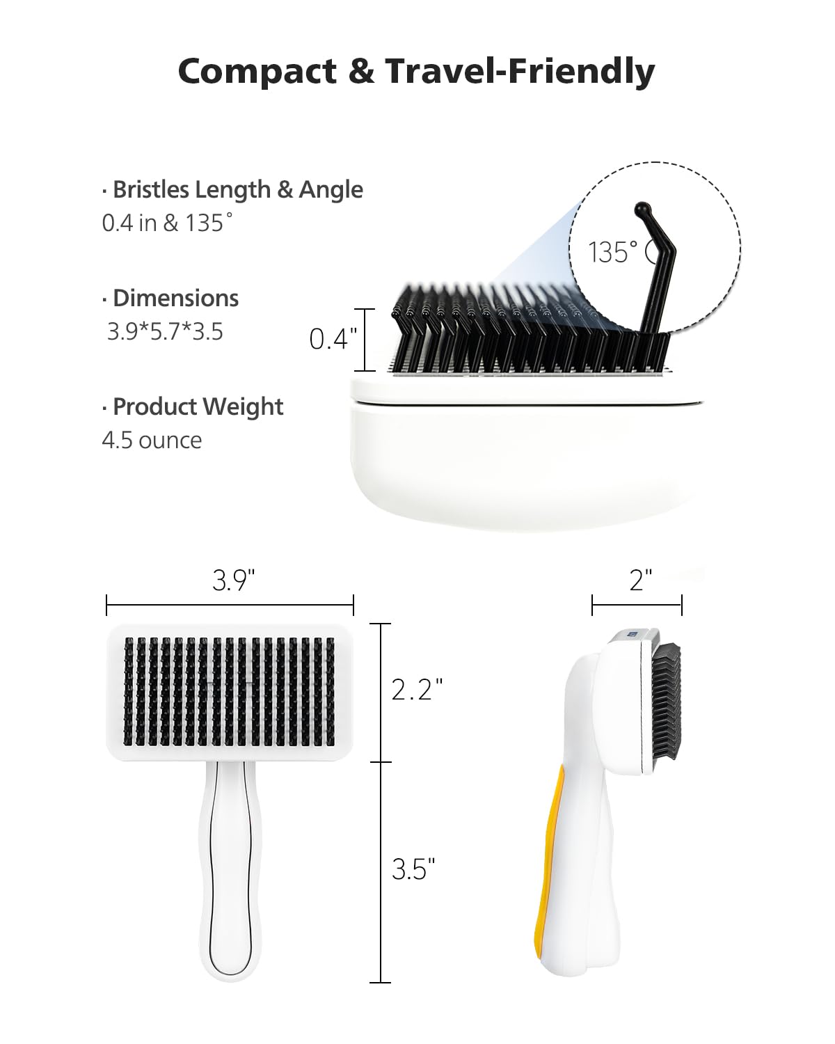 PETHROOM Self-Cleaning Slicker Brush for Dogs & Cats (Pack of 2)
