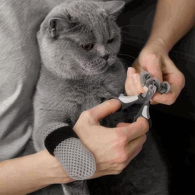 4 PCS Cat Claw Mittens to Prevent Scratching, Mesh Breathable Cats Shoes for Cats Only, Adjustable Cat Anti-Scratch Gloves for Cats When Bathing and Nail Trimming(S)