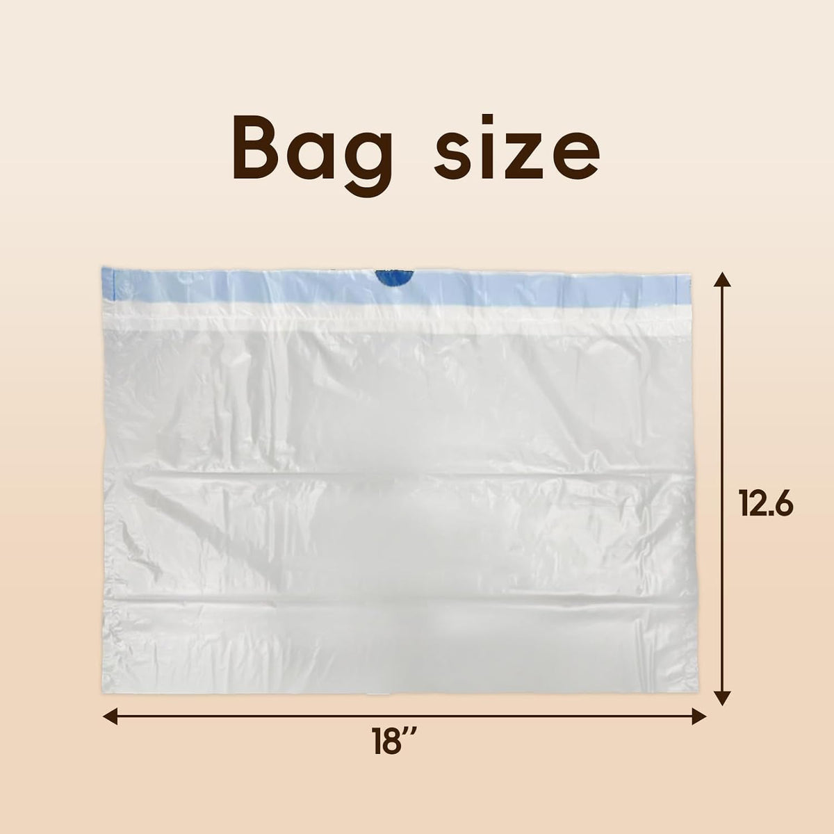 100 Counts Cat Litter Box Liners Bag Fit For MW-SC01/MW-SC02/MW-LR01 Automatic Self Cleaning Cat Litter Box, Waste Bags, 18" x 12.6"Heavy Duty Replacement Trash Bags with Drawstring