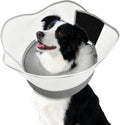 Inflatable Dog Cone with Transparent Shield, Large Size Protective Dog Donut Collar After Surgery Soft Donut Cone for Dogs, Gray, Large
