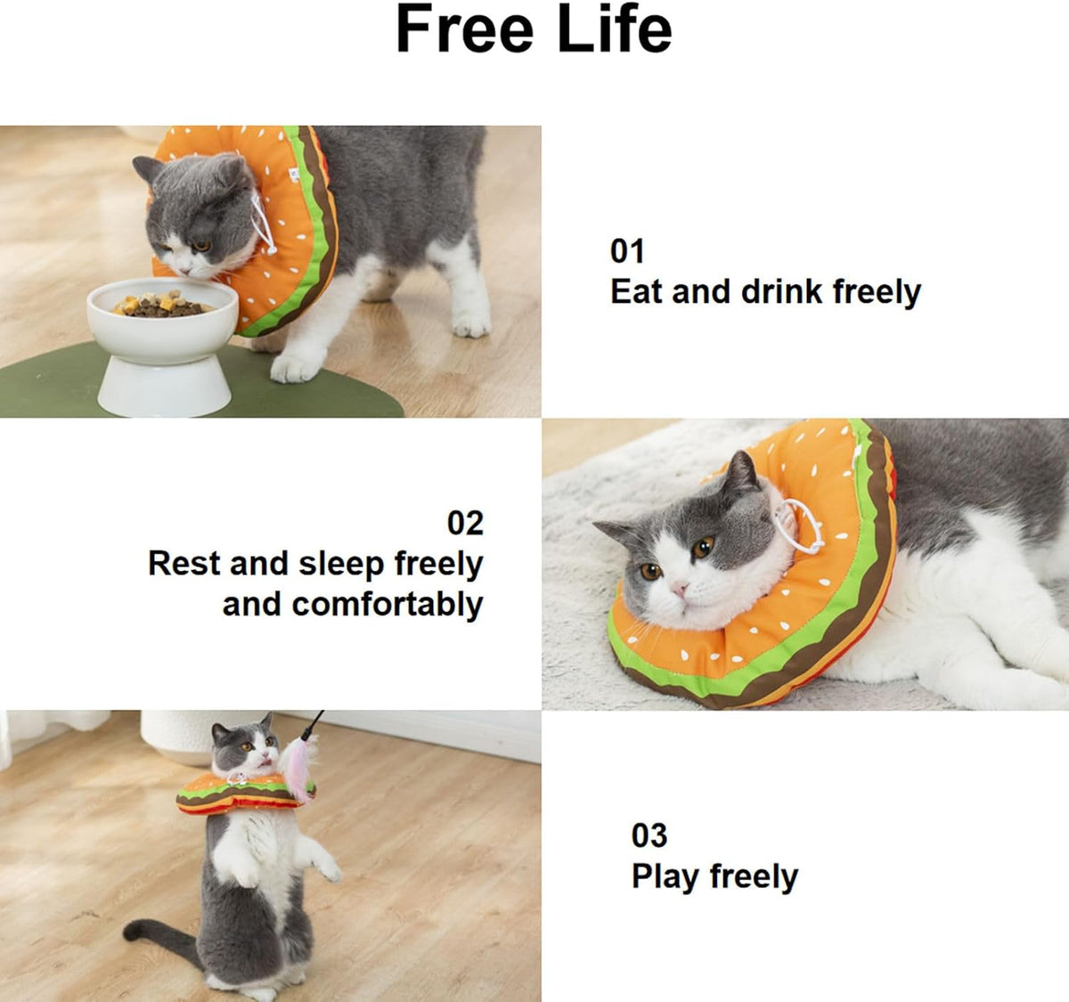 EWES Cat Cone Collar Soft,Elizabethan Collars After Surgery,Recovery Donut