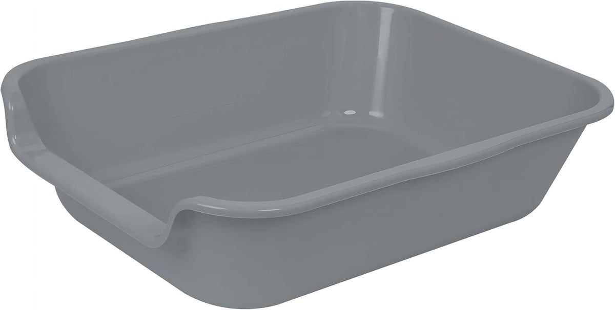 Extra Large Low Entry ABS Cat Litter Box, Grey, 20" L x 15.5" W, 1 Pack | Durable low entry litter box, non-stick, odor-free, ideal for seniors, kittens, rabbits, large cats and multi-pet homes.