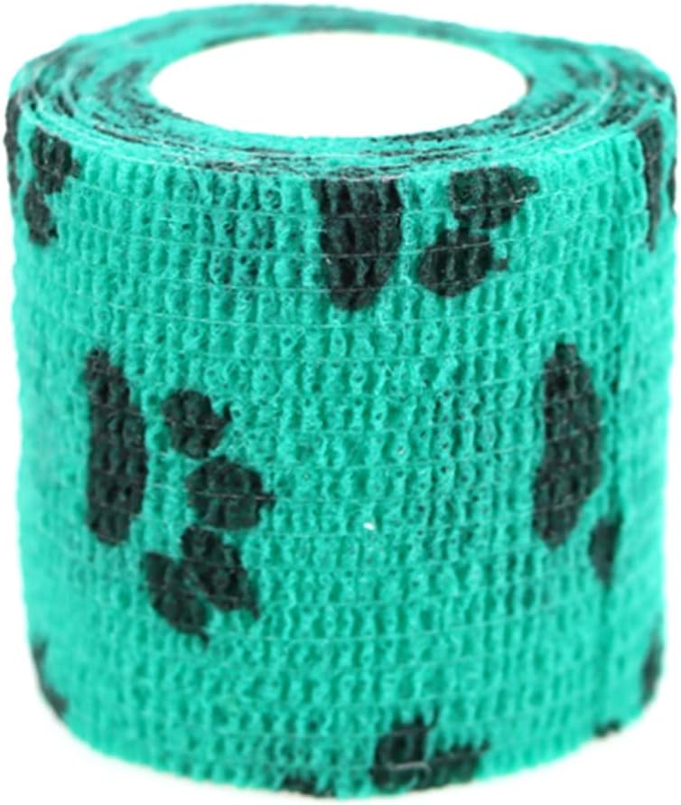 Self Adhesive Bandage Wrap Animal Cohesive Bandage Self Adherent Wrap First Aid Tape for Dogs Cats Horses Birds & Wrist Healing Ankle Sprain (2 Inch Gourd Prints 6 Rolls)