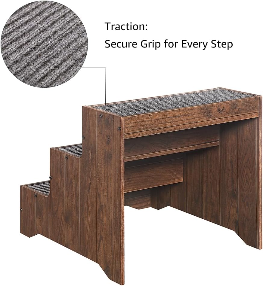 beeNbkks Wooden Dog Stairs and Sturdy Pet Steps for High Beds or Couches