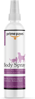 Body Spray for Dogs and Cats - Long Lasting Cat Cologne & Odor Eliminator - Dog Spray Deodorizer Perfume for Grooming & Reducing Static - Sweet Pea & Vanilla Scent - 8 oz, White (PRIM1048)