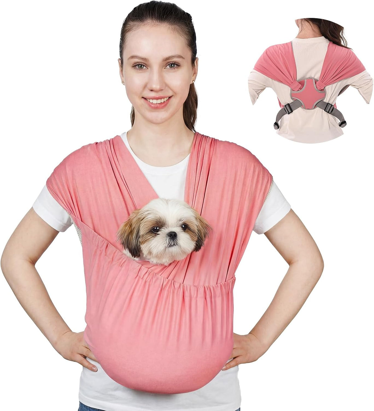 Supet Dog Sling Carrier for Small Pet, Adjustable Hands Free Front Backpack