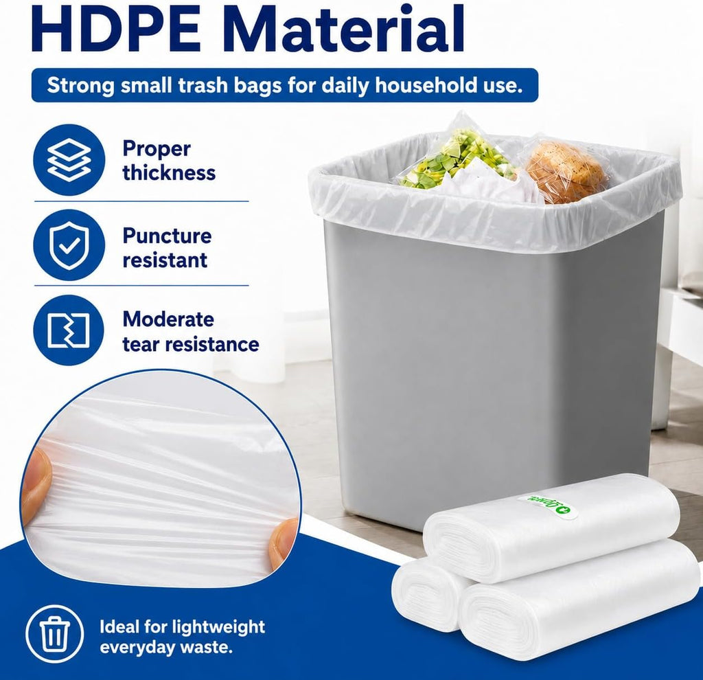 Teivio Small Clear Trash Bags 1.8 Gallon 180 Count Bathroom Garbage Bags | Fit 5-8 Liters,1.5,1.6,1.8,2Gal,Mini Plastic Waste Basket Bins Can Liners for Home Bathroom Office Car dog poop bags