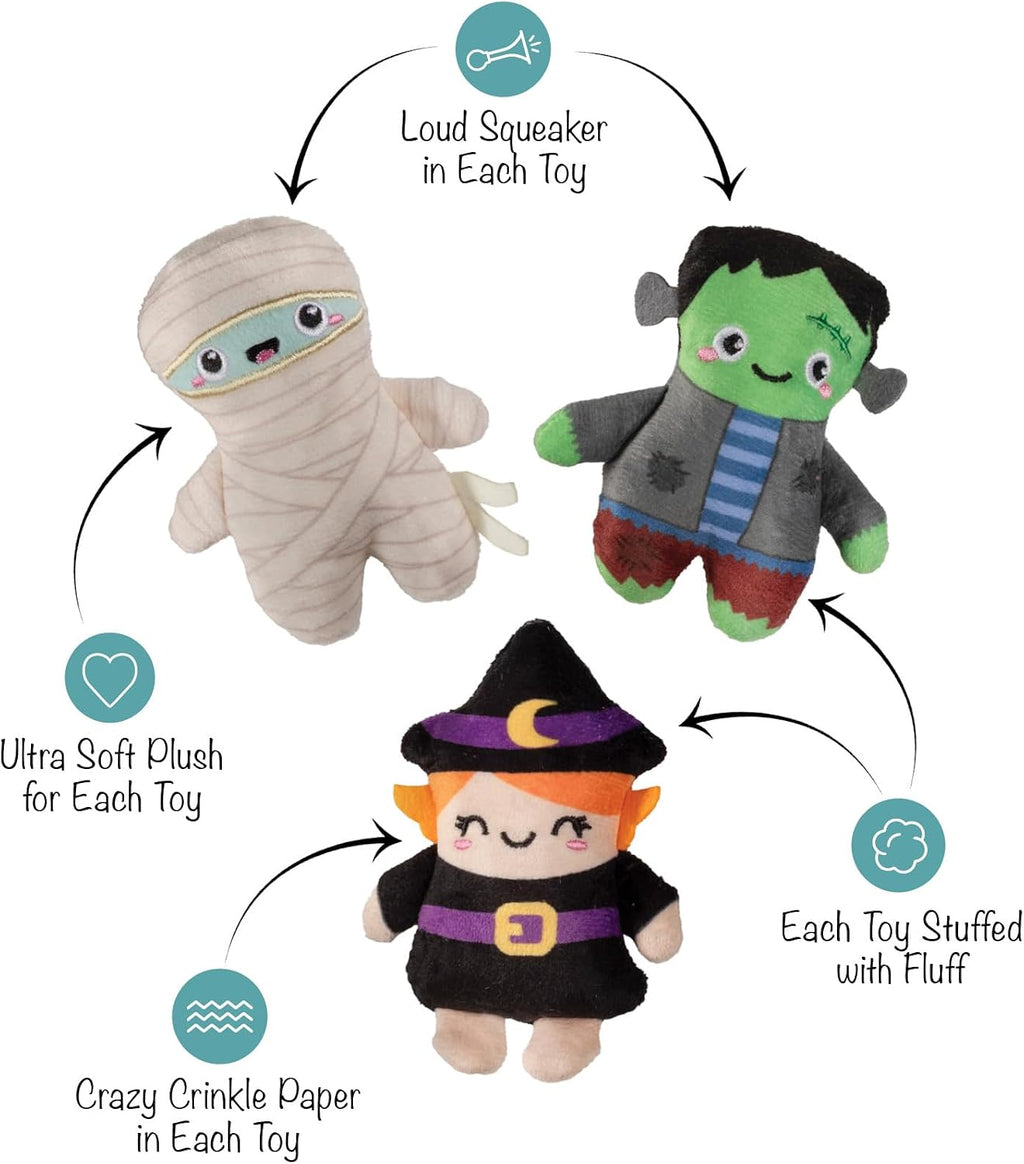 Fringe Studio Pet Toy, Ghouls Wanna Have Fun Plush Dog Toy 3 PCS Set,Pet Shop Collection (662192)