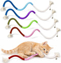 4-Pack Cat Toys for Indoor Cats, Woven Cotton Rope Toys with Bells | Colorful Cotton Rope Cat Chew Toys for Indoor Cats & Kittens, Ideal for Teething, Chewing, Interactive Play & Boredom Relief