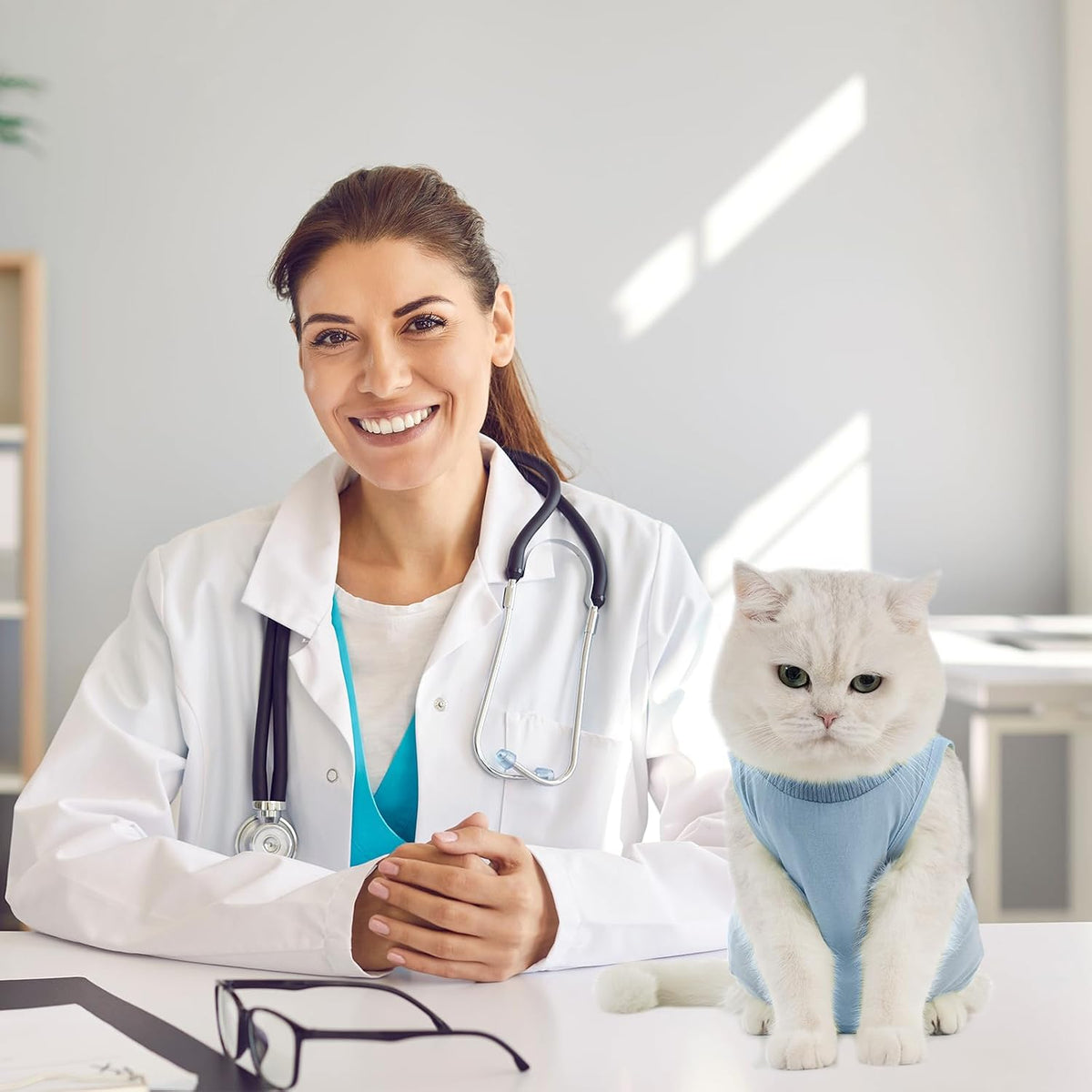 Avont Cat Recovery Suit - Kitten Onesie for Cats After Surgery