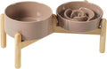 Havniva Elevated Slow Feeder Dog Bowls, 6.1 in Ceramic Slow Feeder Bowl Set