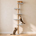 80-Inch Wall-Mounted Cat Tree with Scratching Post & 5 Perches
