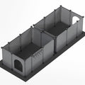 HOOBRO 2 Pack Cat Litter Box Enclosure Splash Guard with Large Oxford Mat, Plastics High-Edge Litter Guard with Drain Hooks, DIY Assembly, 70.9" L x 29.1" W x 15.7" H, Easy to Clean, Grey GY08PP03