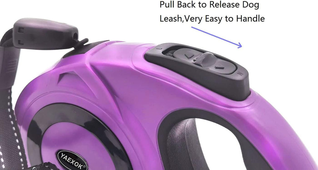 Heavy Duty Retractable Dog Leash 26ft,Pet Long Walking Leashes Leads for Small Medium Large Dogs Doggie Up to 110lbs (Purple)