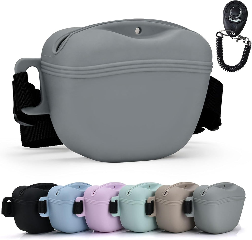 Silicone Dog Treat Pouch with Training Clicker