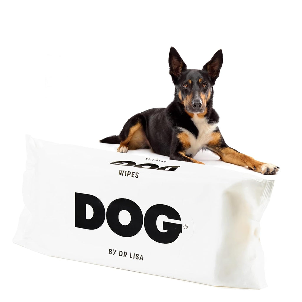 DOG by Dr. Lisa - Dog Wipes - Plant-Based, Natural Bathing Wipes for Dogs - Made from 100% Compostable Bamboo - Vet-Created - Vegan, Non-Toxic - 80 Count