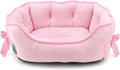 Pink Dog Bed for Small Breeds Breathable Princess Bowknot Puppy Cat Cushion