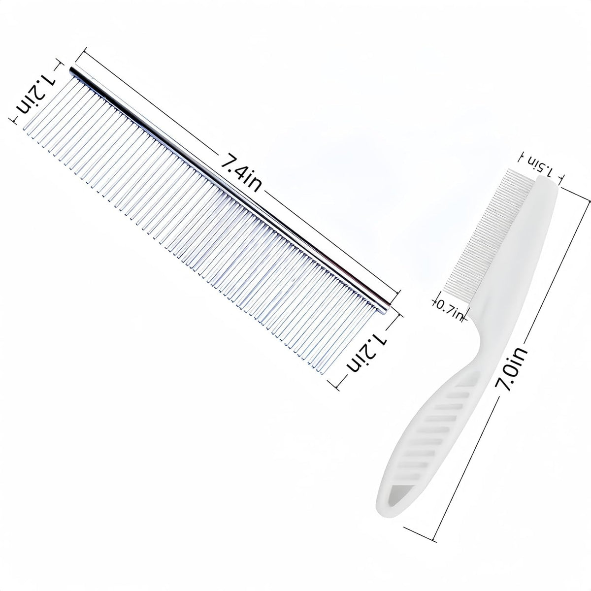 2 Pcs Pet Grooming & Flea Combs, Moderate Tooth Spacing, Effectively Remove Fleas and Tangled Hair, Suitable for Grooming All Kinds Of Pets