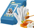 Pet Glove Wipes, Disposable Grooming Mitts for Dogs and Cats, Waterless Bath, Lick-Safe, with Jojoba Oil, Honey Extract and Shea Butter, 20 Count (Extra Thick, 20 Count-Glove Wipes)