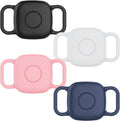 DDJ Waterproof Dog Collar Holder for Life360 Tile Mate Tracker, 4-Pack Durable Silicone Cover, Anti Lost for Life 360 Tile Tracker Case for Cat & pet Collars (Black, Navy Blue, Pink,White)