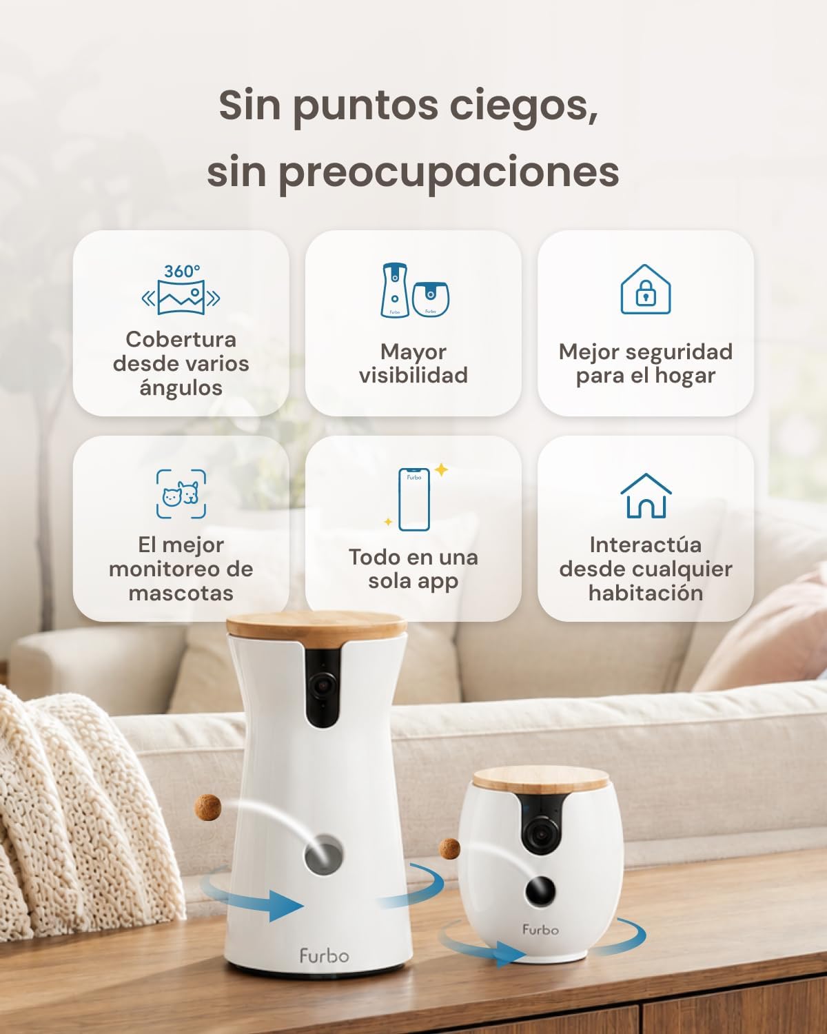 Furbo 360° Dog Camera + Mini 360° Cam [New Subscription Required at Setup] 2-Camera Bundle Nanny Subscription: Dog Safety Alerts, Pet Camera with Speaker, Phone App & Night Vision