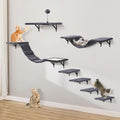 Cat Wall Shelves, Space-Saving Wood Cat Wall Furniture for Indoor Cats