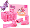 Poop Bags Rolls 256 Count - 9x13 Inches Pink Thickened Leakproof Lavender scent Poo Bags for Dogs, Eco-Friendly Pet Waste Bags for Walking,Travel,Home.