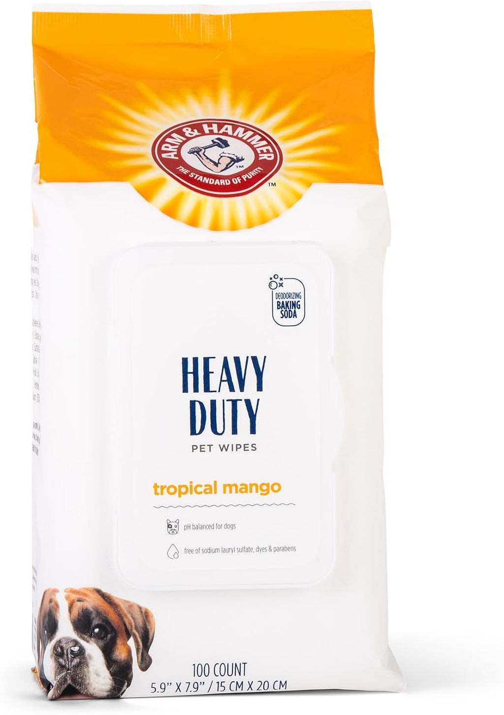 Arm & Hammer Heavy Duty Multipurpose Dog Wipes, Mango, 100 Count, 3-Pack