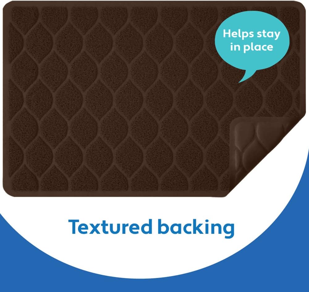 MIGHTY MONKEY Waterproof Cat Litter Box Mat, BPA Free, 24x17 Chocolate | Easy Clean Floors, Textured Backing, Soft on Sensitive Kitty Paws, Cats Accessories, Less Waste, Stays in Place