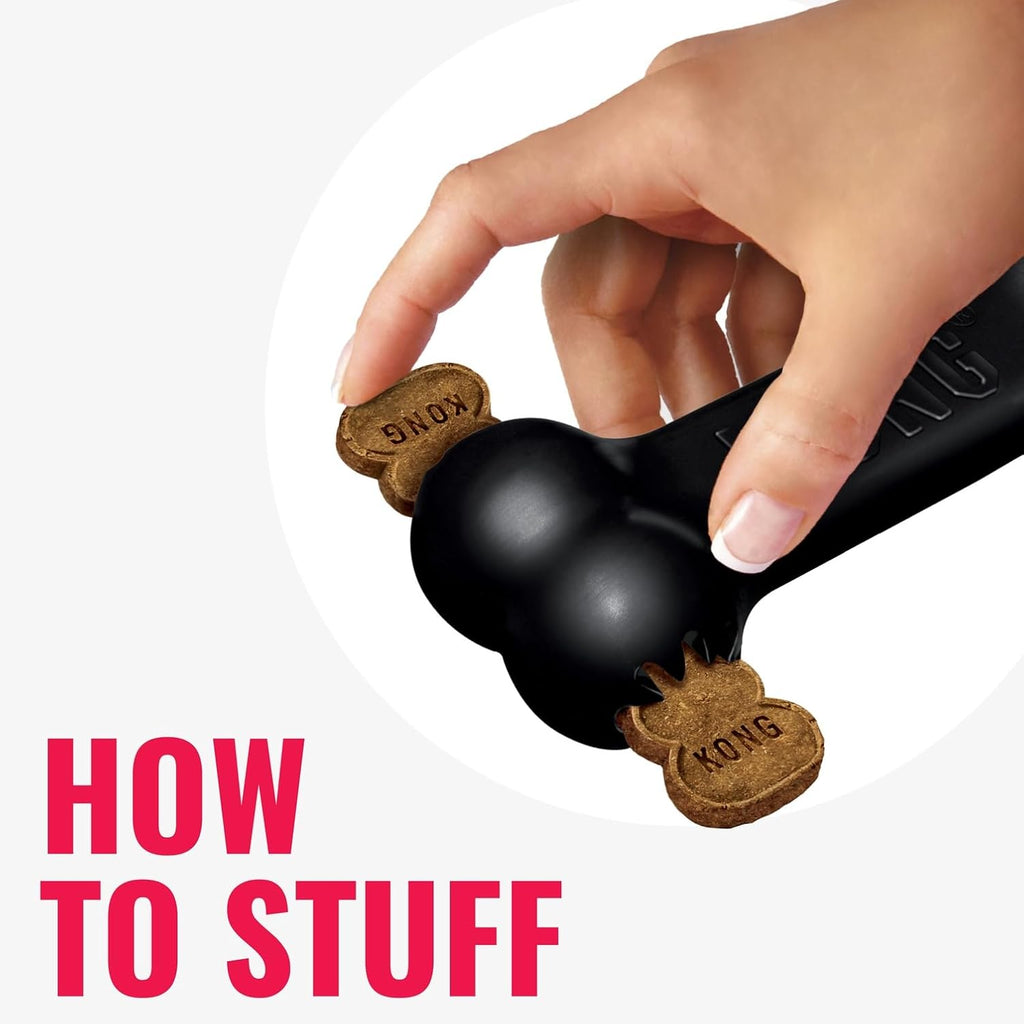 KONG Extreme Goodie Bone, Durable Natural Rubber, Black, for Medium Dogs | Made from KONG's Most Durable Natural Rubber for Power Chewers, with Goodie Gripper Ends That Hold Treats