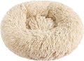 otoez Kitten Puppy Bed Extra Small XS Round Dog Cat Beds Anti Anxiety Plush Pet Calming Donut Bed with Non-Slip Waterproof Bottom, Washable (15.7", Taupe)