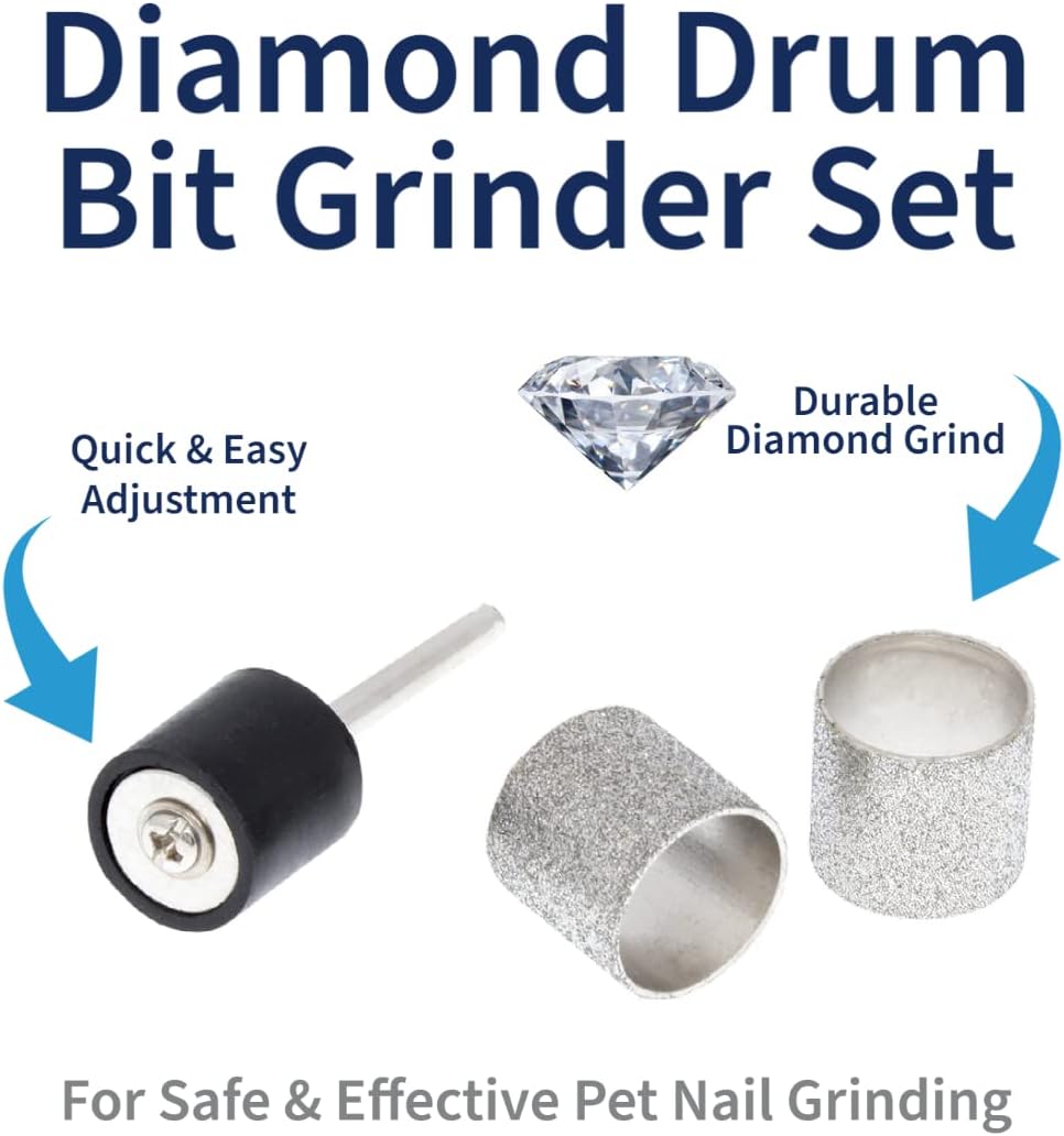 Pet Nail Grinder Diamond Wheel - 120 grit Rotary Tool Sanding Bands for Pet Nail Dremel Tool - Compatible with Any 1/2 inch Mandrel Grinding Tool, (80 grit)