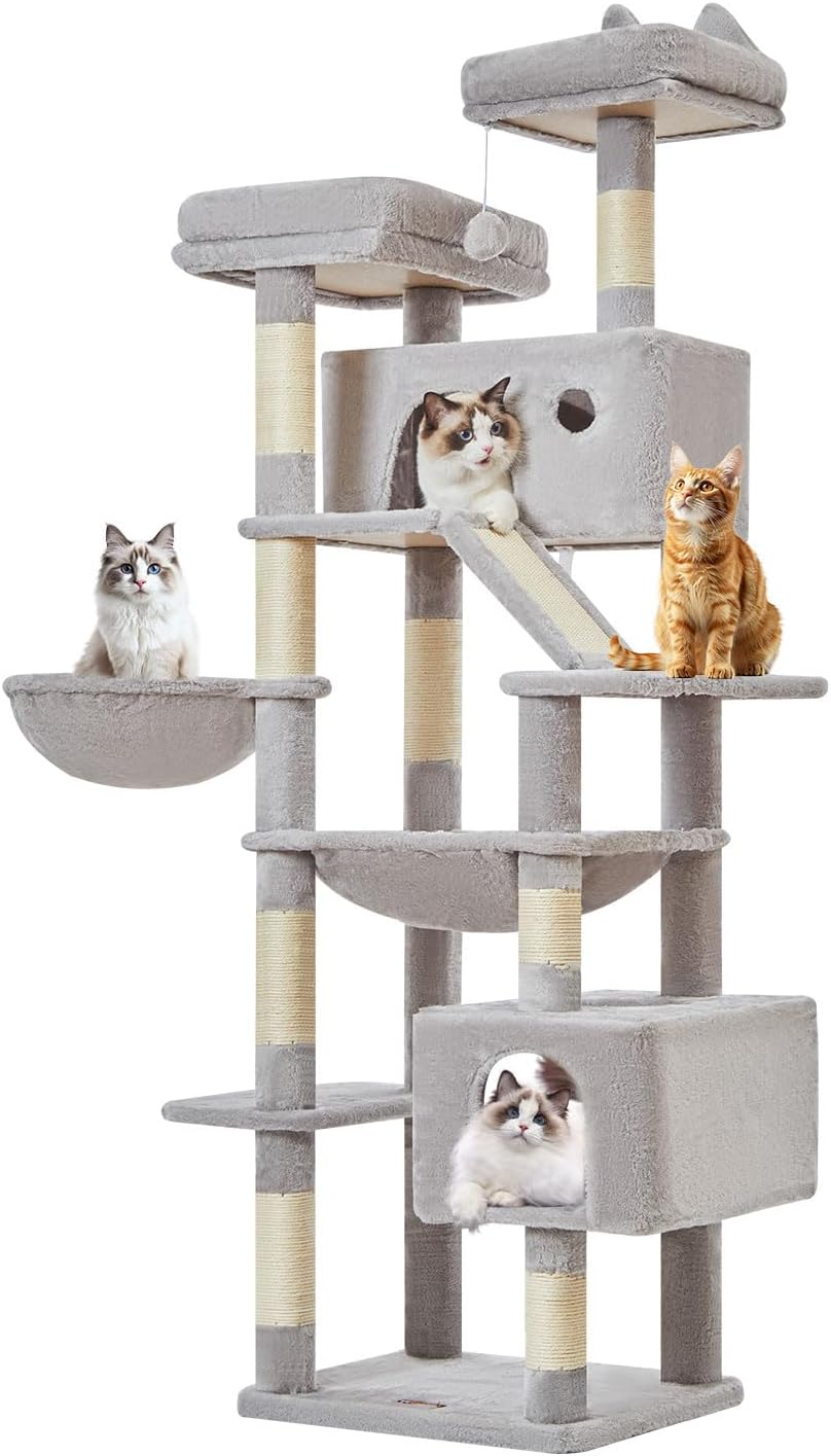 Taoqimiao Cat Tree, 71 in Extra Large Cat Tower for Inddor Cats, MS026LW