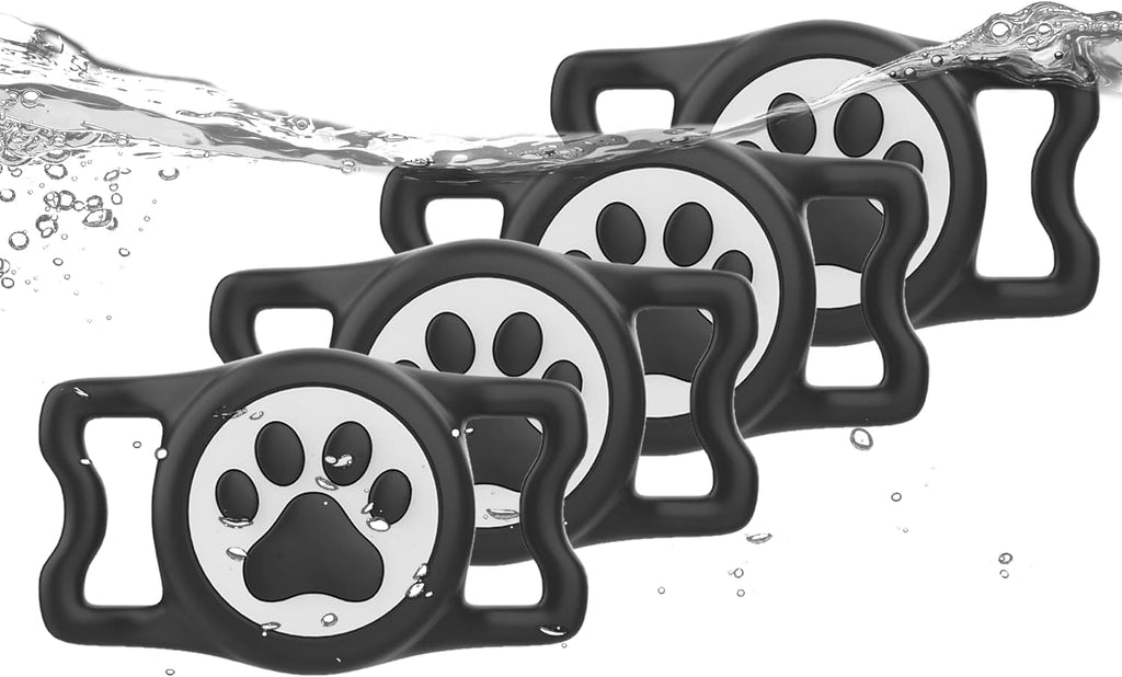 IP68 Waterproof Dog AirTag Holder for Dog Collar, Soft, Stretchy Silicone