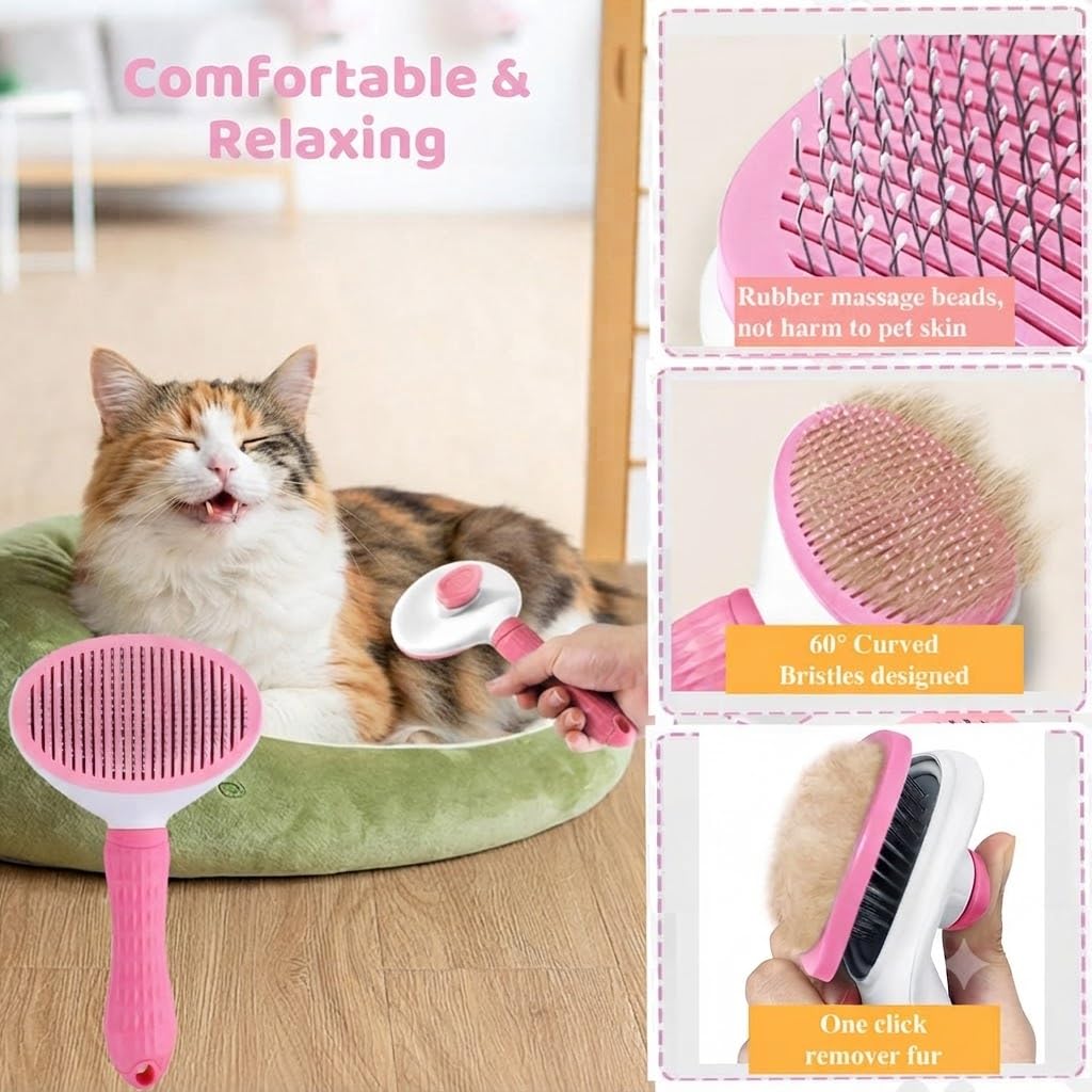 7Pcs Dog & Cat Grooming Kit, Deshedding Brush, Bath Scrubber, Toothbrushes