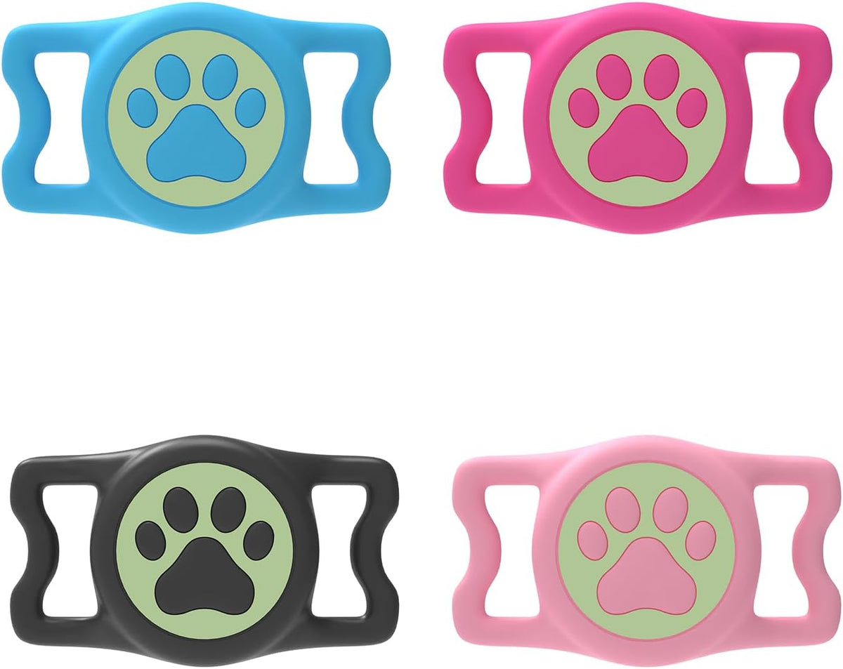 IP68 Waterproof Dog AirTag Holder for Dog Collar, Soft, Stretchy Silicone