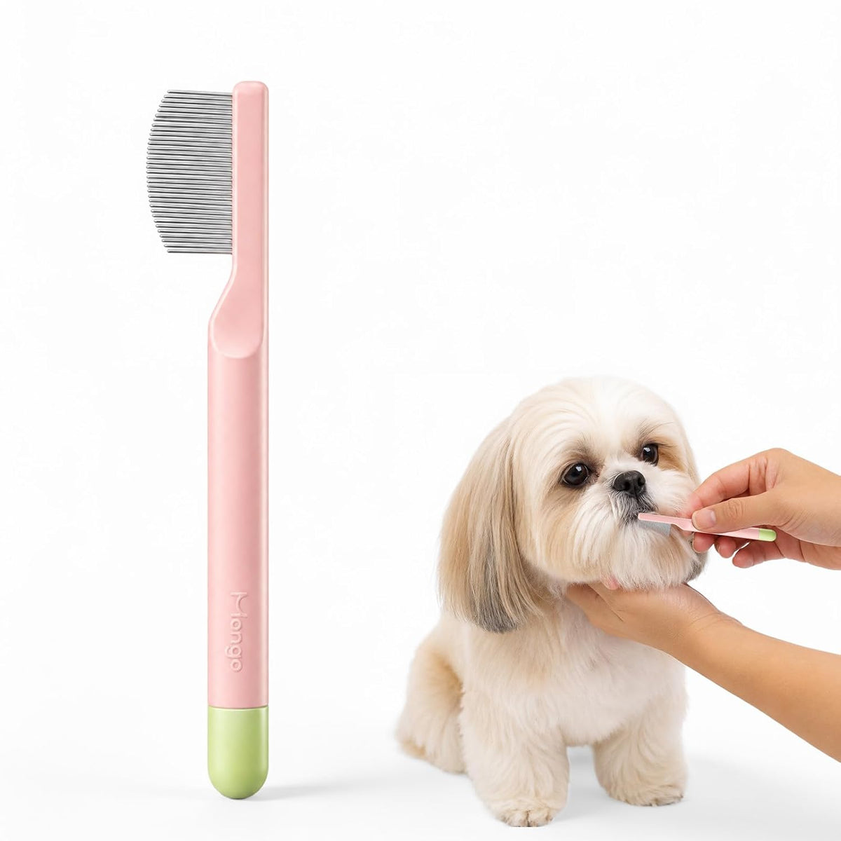 Round-Tip Dog Eye Comb, Pink Fine Tooth Comb for Small Pet Dog Cat Hamster