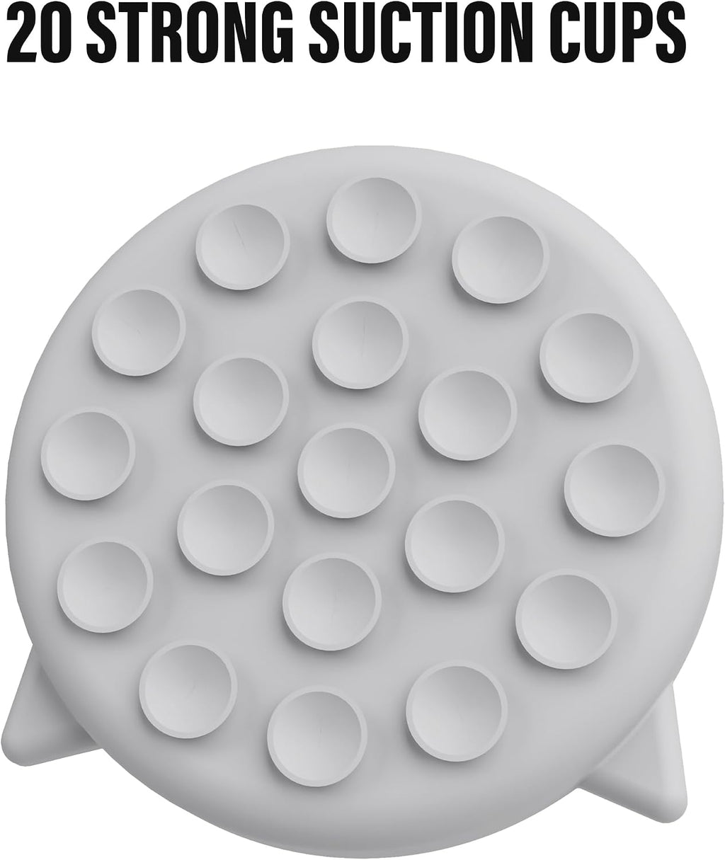 Silicone Cat Slow Feeder Bowl with Suction Cups - Interactive Puzzle Toy to Reduce Overeating in Kitty(Gray, 1 Cup)