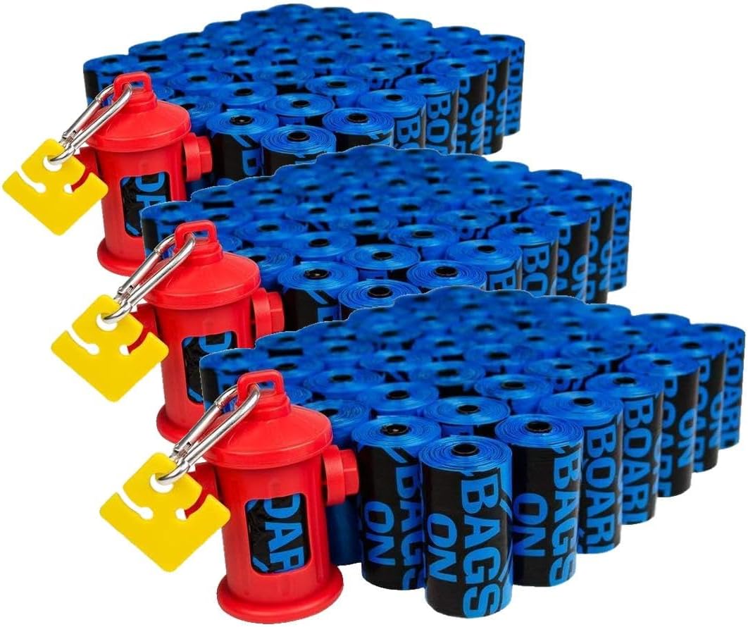 Bags on Board Dog Poop Bags - Strong, Leak Proof Dog WasteBags - 9 x 14 Inches BlueBags (3203940071) (Pack of 1800)