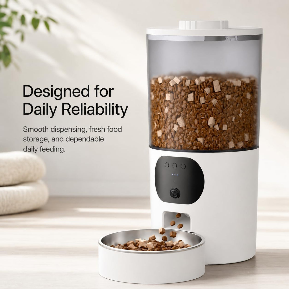 Automatic Cat Feeder with 2K Camera, Smart Pet Feeder with App Control for Cats & Small Dogs, 2-Way Audio & Motion Alerts, 5L WiFi Automatic Dog Feeder with Night Vision